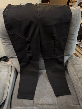torrid Black High-Rise Distressed Skinny Jeans